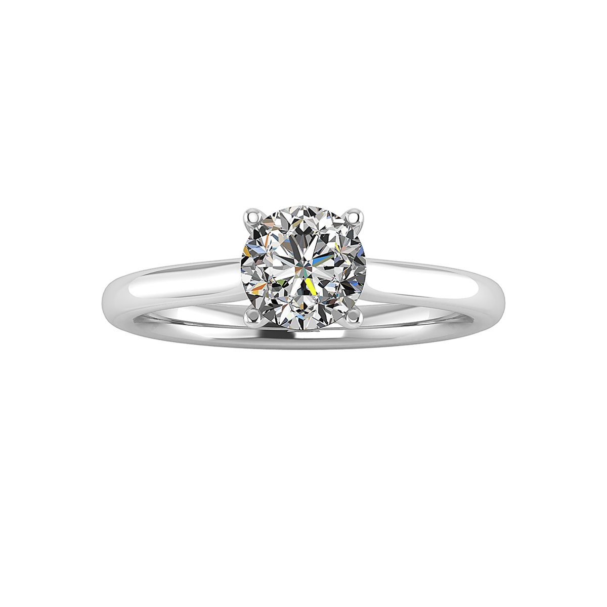 Nolvaire Cathedral Engagement Ring in white gold with a round center stone, top view
