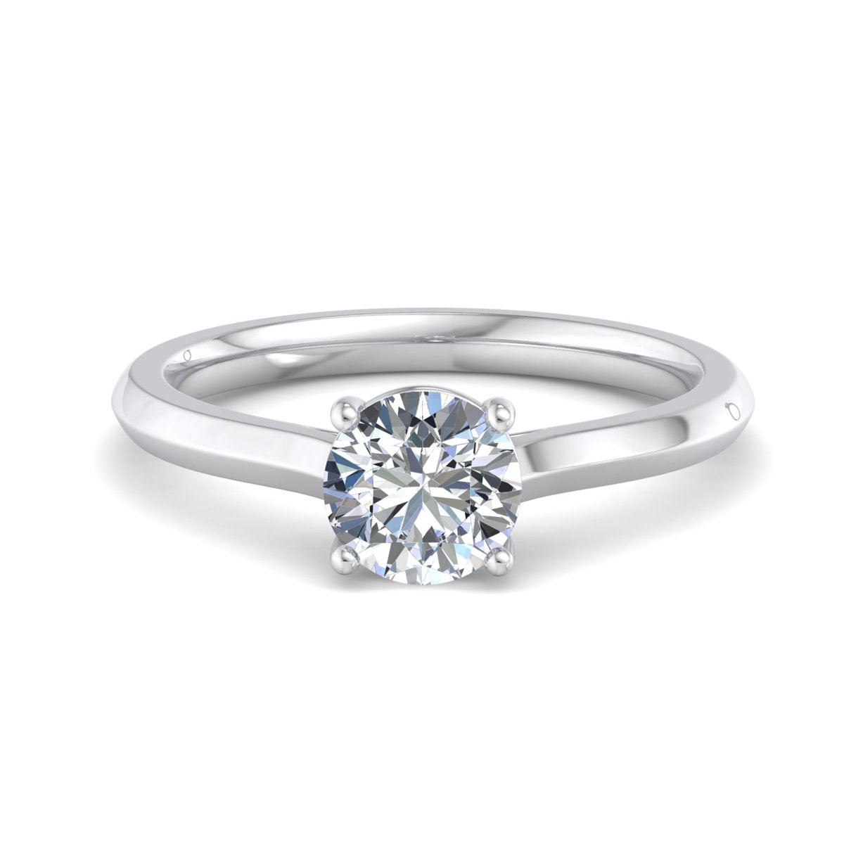 Brenavel East-West Engagement Ring in white gold with a round center stone, top view