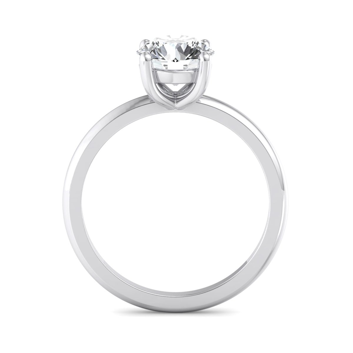 Lumarre Solitaire Engagement Ring in white gold with a round center stone, front view