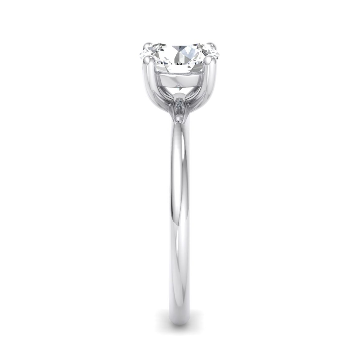 Lumarre Solitaire Engagement Ring in white gold with a round center stone, side view