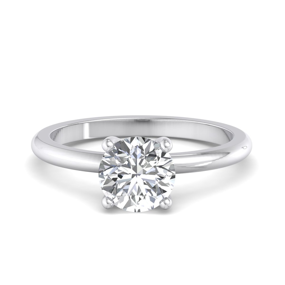 Lumarre Solitaire Engagement Ring in white gold with a round center stone, top view