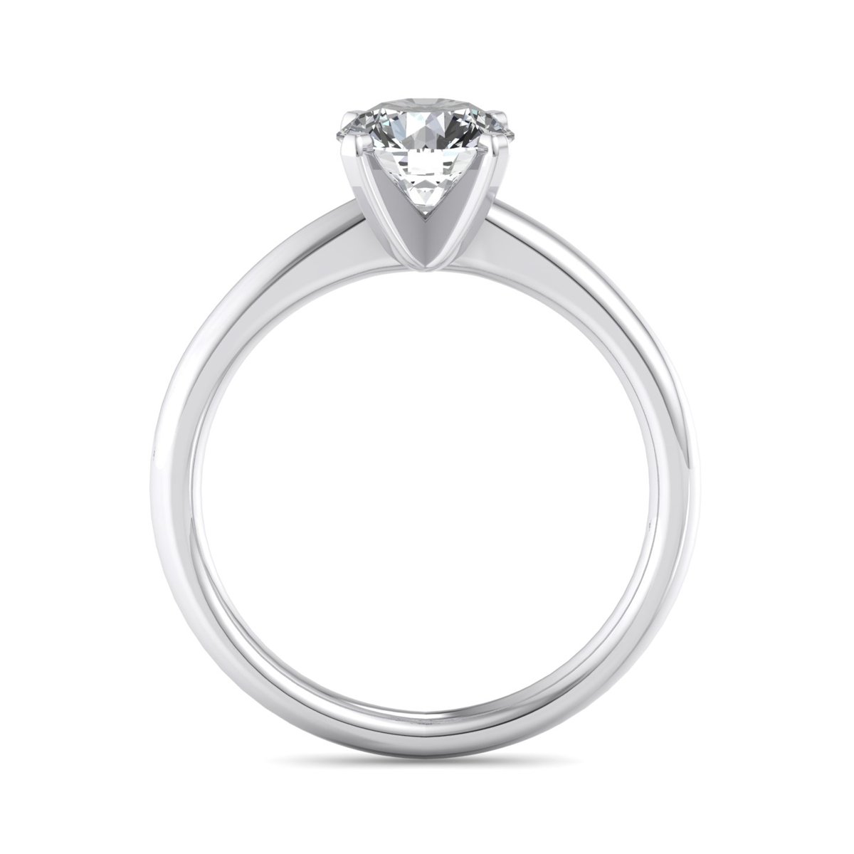 Xylerne Solitaire Engagement Ring in white gold with a round center stone, front view