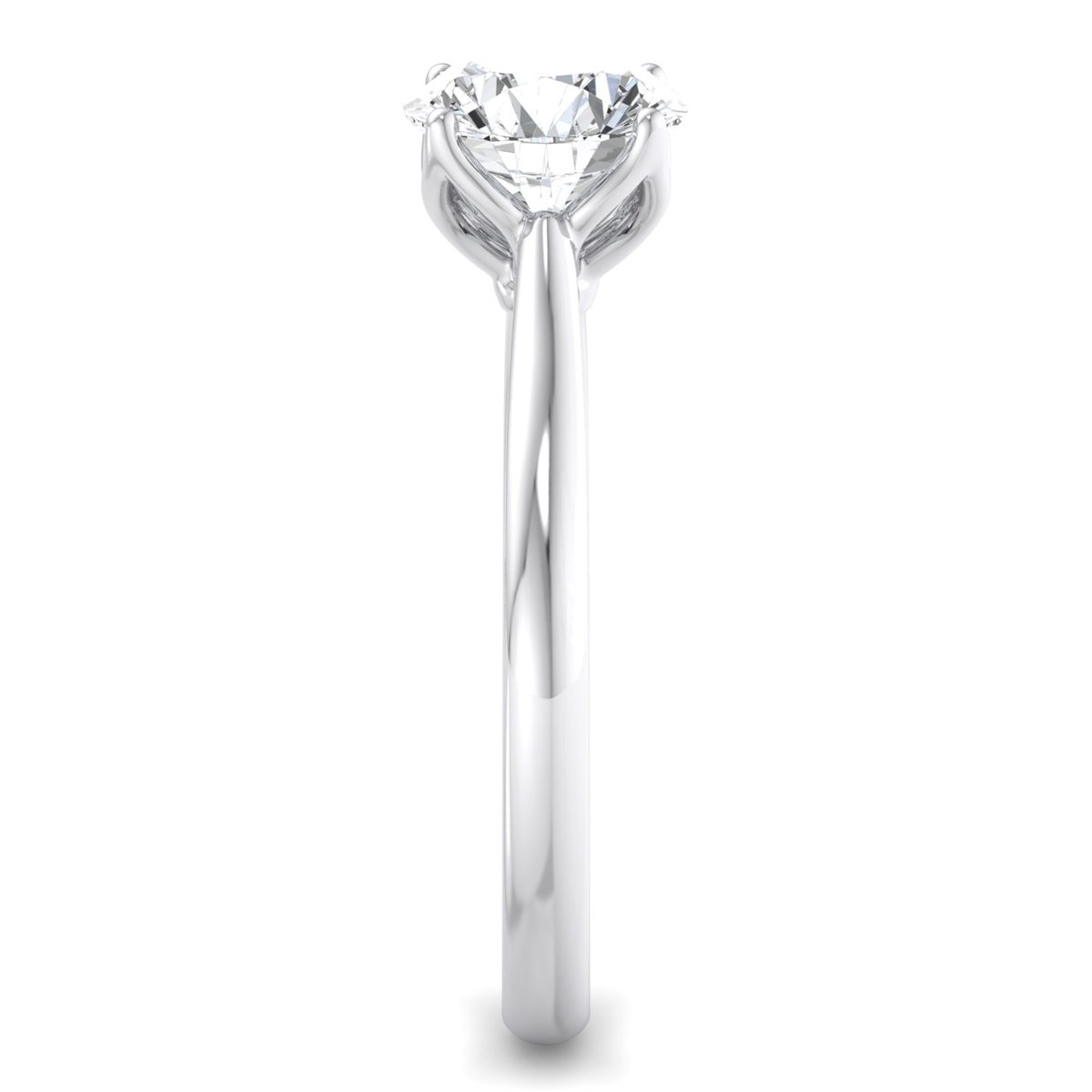 Fiorane Solitaire Engagement Ring in white gold with a round center stone, side view