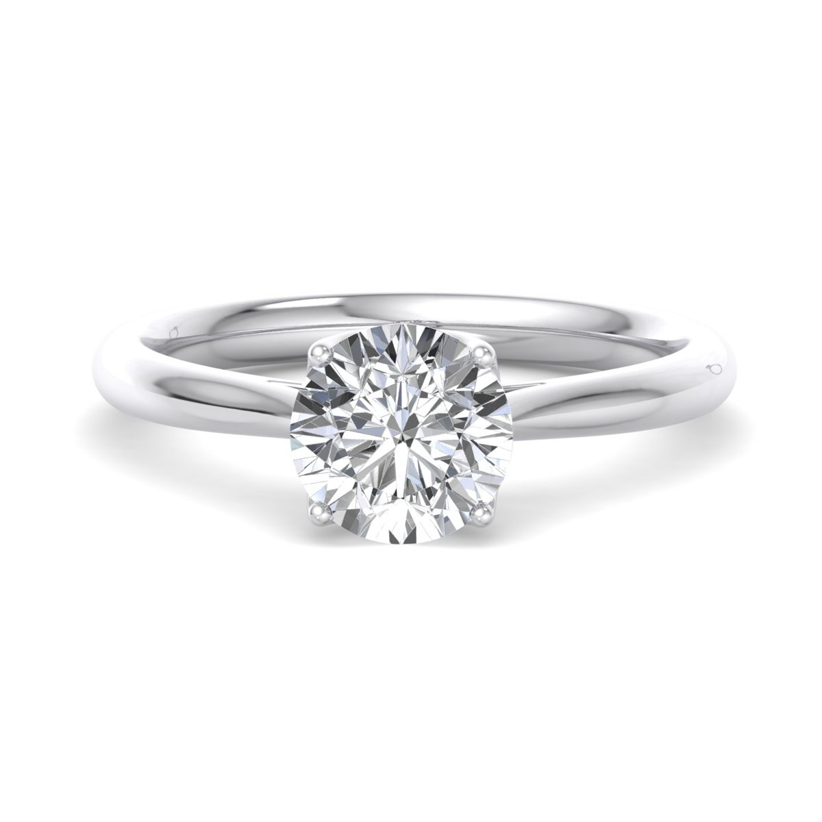 Fiorane Solitaire Engagement Ring in white gold with a round center stone, top view